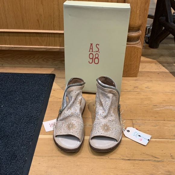 A.S.98 Shoes - A.S.98 Ritchie floral sandal in color dust. NIB. Great timeless style. Now $159